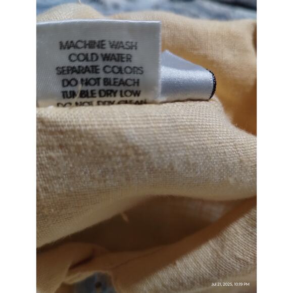 Private Edition Chicos Butter Yellow Linen Women's 1 Oversized Button Up Shirt - Picture 10 of 12